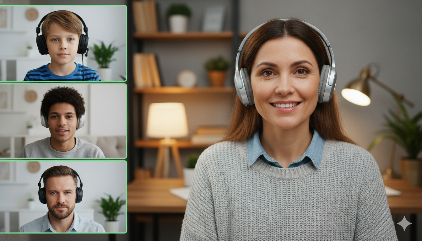 Personas en una videollamada de aprendizaje